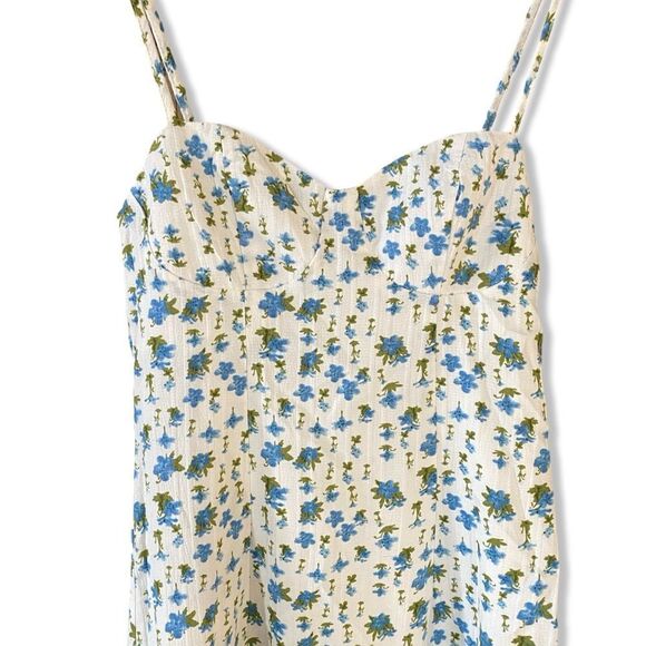 NWT More To Come Olivia Mini Dress in Blue Floral slip summer Revolve XXS - Picture 6 of 9
